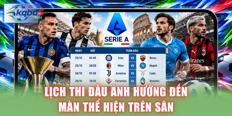 Lịch thi đấu ảnh hưởng đến màn thể hiện trên sân